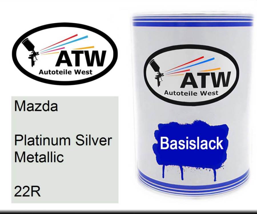 Mazda, Platinum Silver Metallic, 22R: 500ml Lackdose, von ATW Autoteile West.